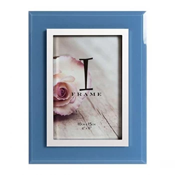 image of 4" x 6" - iFrame Blue & Silver Tone Photo Frame