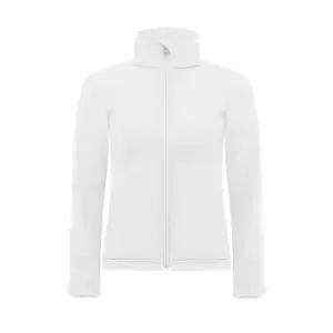 Image of B&C Womens Hooded Premium Softshell Jacket (Windproof, Waterproof & Breathable) (XS) (White)