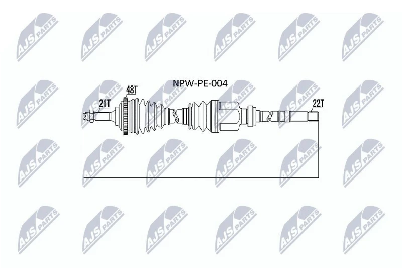 Image of NTY NPW-PE-004 Drive shaft Manual Transmission, Front Axle Right Drive Shaft (13)