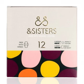 image of &Sisters Cotton Pads with Wings - Day & Night 12 pieces