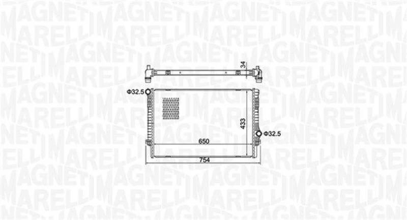 Image of MAGNETI MARELLI Engine radiator MAGNETI MARELLI 350213156200