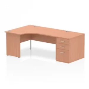 Image of Impulse 1600 Left Hand Panel End Workstation 800 Pedestal Bundle Beech