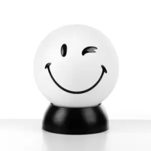 image of Smiley Childrens Wink Face Globe Table Lamp, White