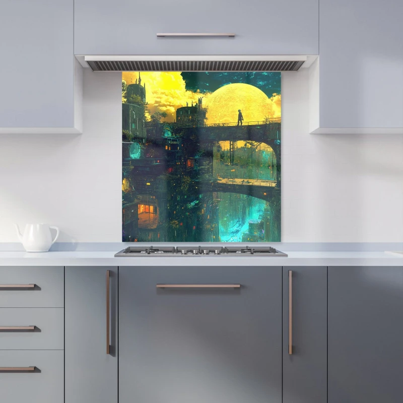 Image of Designer Kitchen Splashbacks Elena Sable: 00058 Kitchen Splashback Size: 600mm x 750mm Multicolor Unisex 600mm x 750mm