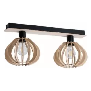 image of Keter Nicoleta Twin Ceiling Spotlight Black, 52cm, 2x E27