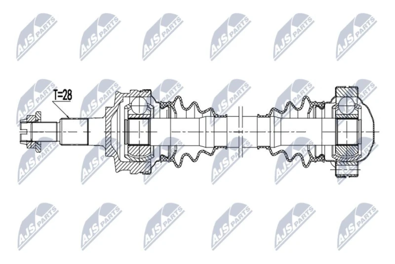 Image of NTY NPW-PS-010 Drive shaft Automatic Transmission, Rear Axle Left Drive Shaft (13)