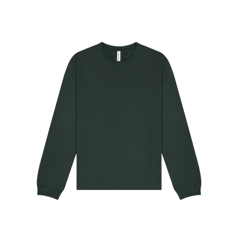 Image of Bella + Canvas Mens Heavyweight Boxy Long-Sleeved T-Shirt in Green Size: 2XL Green Male 2XL