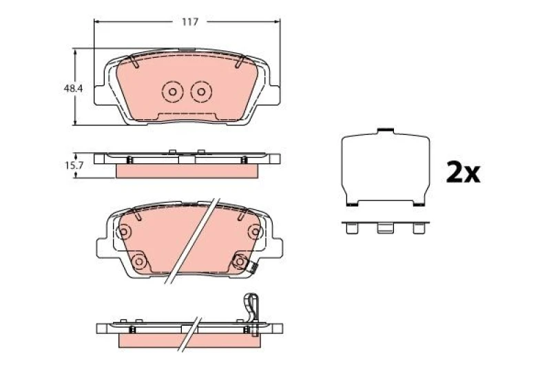 Image of Brake pad set TRW GDB2429