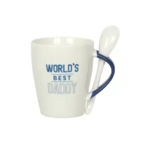 image of Worlds Best Daddy Ceramic Mug and Spoon Set