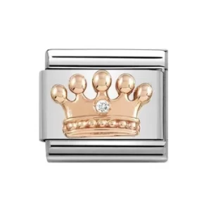 image of Nomination CLASSIC Rose Gold Crown with Cubic Zirconia Charm 430305/24