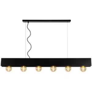 Image of Lucide SURTUS - Bar Pendant Light - 6xE27 - Black
