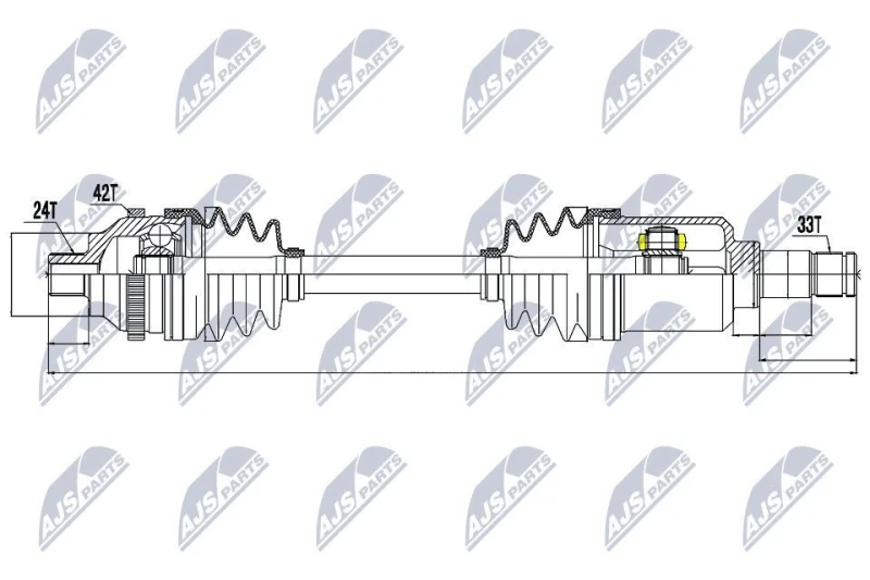 Image of NTY NPW-ME-030 Drive shaft Front Axle Left Drive Shaft (13)