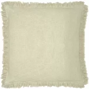 Image of Korin Woven 100% Cotton Fringed Cushion Cover, Ecru, 50 x 50 Cm - Furn