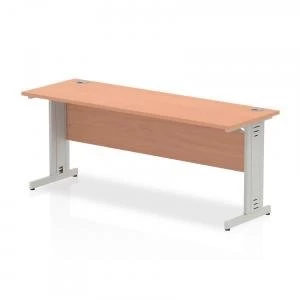 Image of Trexus Desk Rectangle Cable Managed Silver Leg 1800x600mm Beech Ref