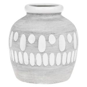 image of Inca Grey Round Vase Small