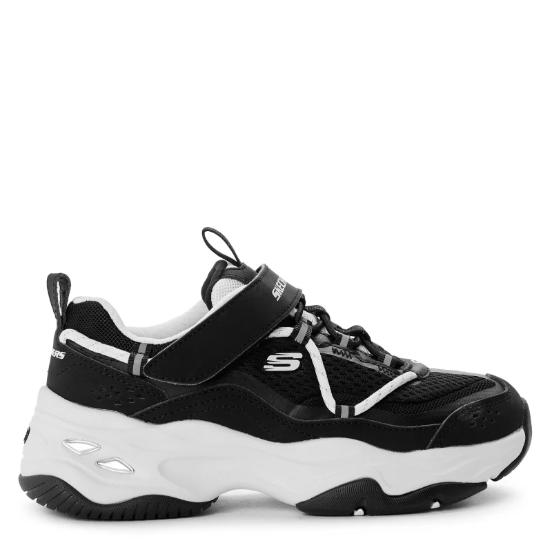 Image of Skechers Unisex Kids DLites4 Classic Low-Top Trainers Black/White unisex C11 (28.5)
