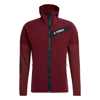 Image of adidas Techrock Flooce Wind Hooded Jacket Womens - Red