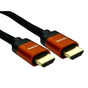 Image of TruConnect 16-1759 2m 8K HDMI 28AWG Copper/Orange Hood Black Braid...