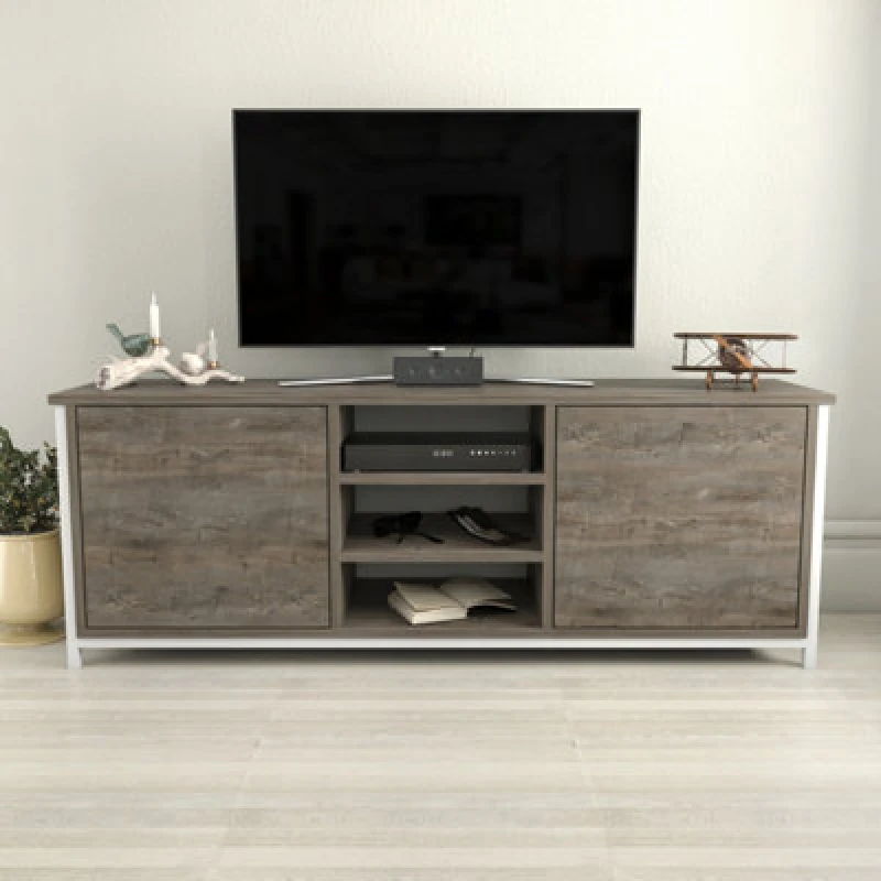 Image of Decorotika Otis TV Stand For Tv's Up To 63" White Wenge