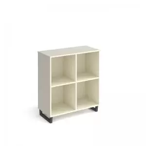 image of Sparta cube storage unit 950mm high with 4 open boxes and charcoal