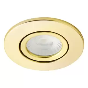 image of Spa Como LED Tiltable Fire Rated Downlight 5W Dimmable Cool White Satin Brass IP65