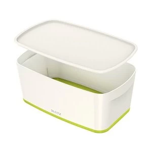 image of Leitz Mybox Small 5 litre Storage Box with Lid WhiteGreen