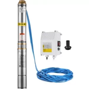 Image of 1hp 4" Stainless Steel Submersible Deep Well Electric Water Pump 74m Cable