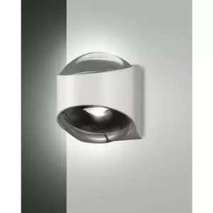Image of Fabas Luce Remy LED Outdoor Up Down Wall Light White Glass, IP65