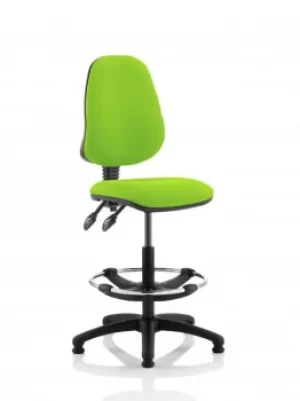 Image of Eclipse II Lever Task Operator Chair Lime Fully Bespoke Colour With Hi Rise Draughtsman Kit