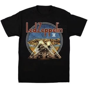 Image of Led Zeppelin - LZII Searchlights Unisex Large T-Shirt - Black