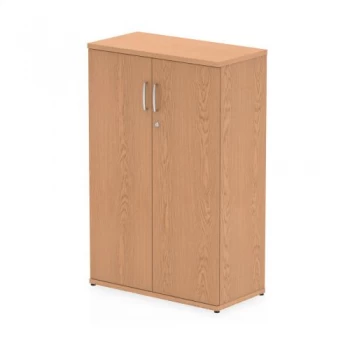 Image of Trexus Office Medium Cupboard 800x400x1200mm 2 Shelves Oak Ref I000905
