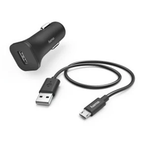 image of Hama Cigarette Lighter Charger Kit, Micro-USB, 1 A, Black