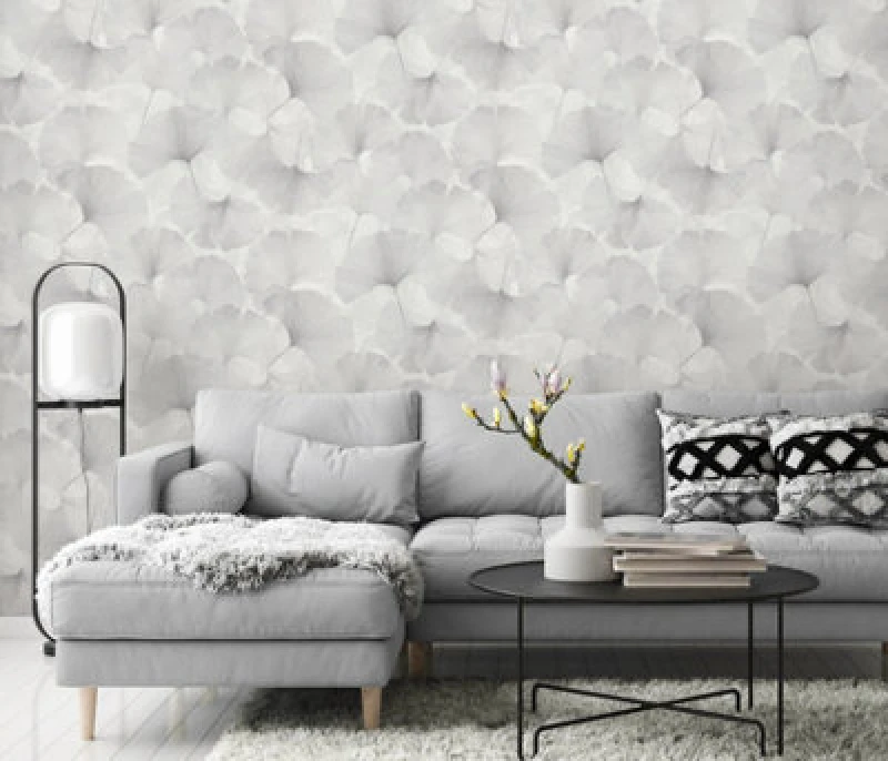 Image of Erismann Wallpaper Ginko Dream Light Grey