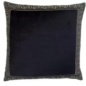 image of Riva Paoletti Apollo Cushion Cover (50x50cm) (Black/Gold) - Black/Gold