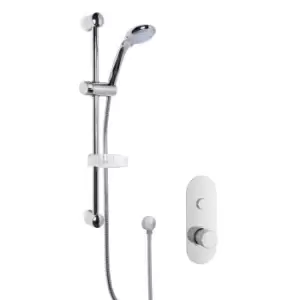 image of Nuie Concealed Round Thermostatic Push Button Valve & Kit Chrome