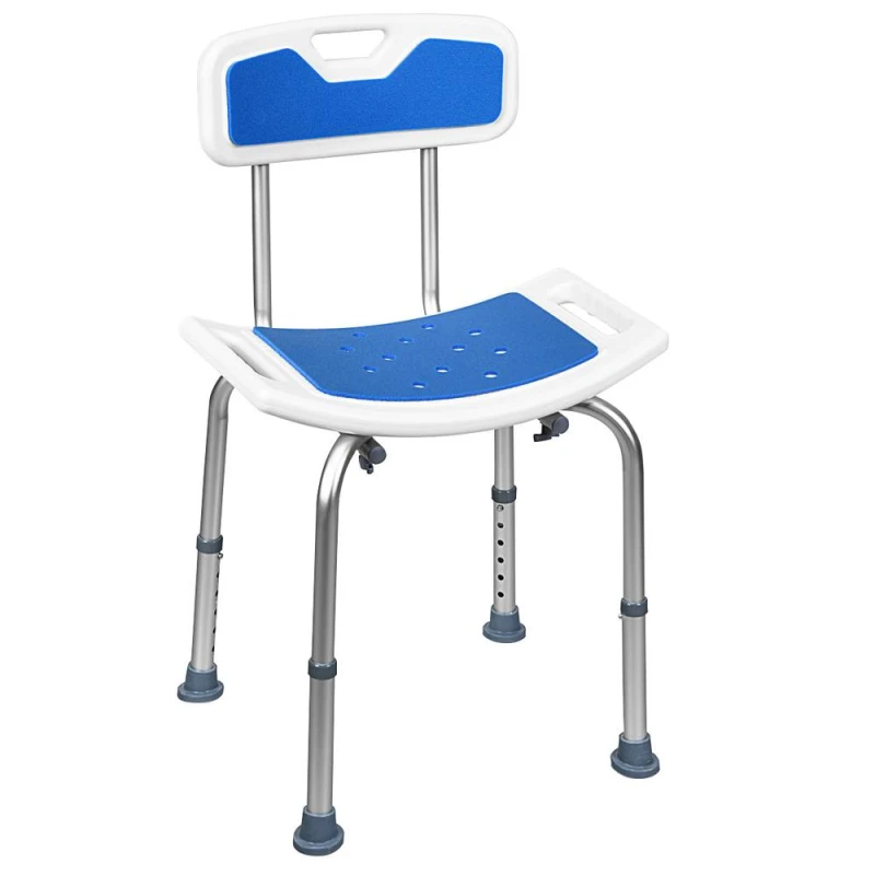Image of COSTWAY Bathroom Shower Chair Anti Slip Bathtub Chair Medical Bath Seat Blue