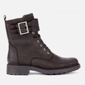 Image of Clarks Womens Orinoco 2 Leather Lace Up Boots - Black - UK 4
