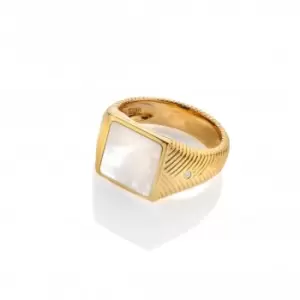 image of Calm Pearl Signet Ring DR249