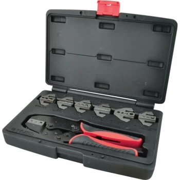 Image of Ratchet Crimping Tool C/W Interchangeable Jaws 8PC - Kennedy