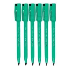 Image of Pentel Ball Rollerball Pen Medium Black Pack of 6 YR506-A