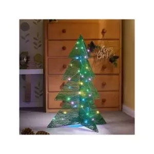 image of Marco Paul Christmas Tree Sparkle Light Up Festive Tree LED Freestanding Decoration Pre-Lit Xmas Tree Indoor Ornamental Lights 40 LED Lights Lighting