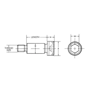 image of 1/2 BSW X 5/8 X 1.3/4 Skt Shoulder Screw (GR-12.9)