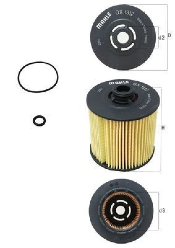Image of Oil filter MAHLE OX 1312D