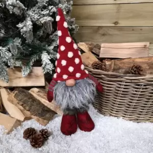 Image of 50cm Festive Gonk Cuddly Santa Indoor Christmas Plush Decoration in Polka Dot Hat