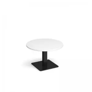 Image of Brescia circular coffee table with flat square Black base 800mm -