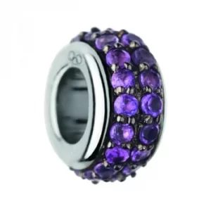 Image of Ladies Links Of London Sterling Silver Pave Rondel Amethyst Pave Bead