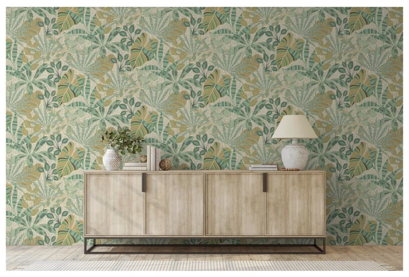 Image of Esselle Home Esselle Home Kirra Leaf Circus Green Wallpaper