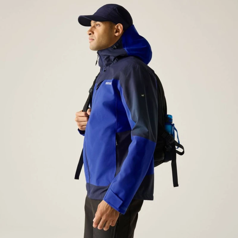 Image of Regatta Mens Highton Stretch Waterproof Shell in Blue Size: Medium Blue Male M
