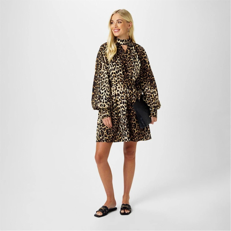 Image of Biba Biba Balloon Sleeve Dress - Multi Multi 8