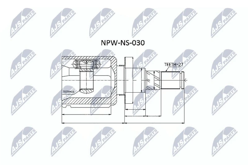Image of NTY CV joint kit NTY NPW-NS-030